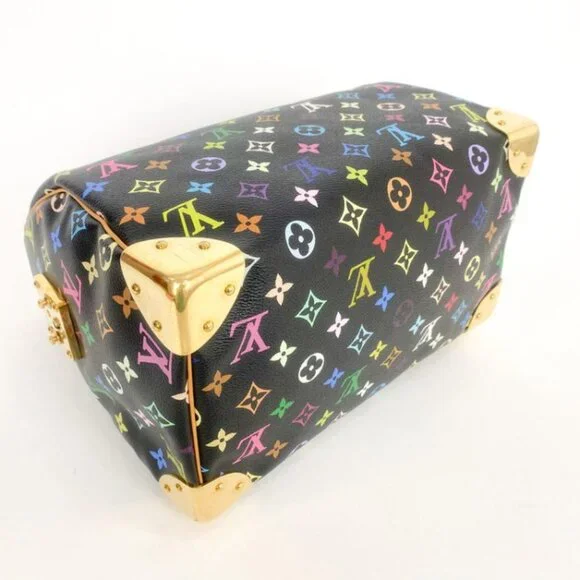 LOUIS VUITTON X TAKASHI MURAKAMI BLACK MONOGRAM MULTICOLOR SPEEDY 30 VINTAGE - Picture 5 of 13
